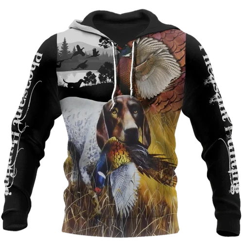 Pheasant German Shorthaired Pointer Hunting 3D All Over Printed Shirts For Men And Women JJ110201