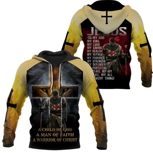 Knight God Jesus 3D All Over Printed Shirt Hoodie For Men And Women JJ240301