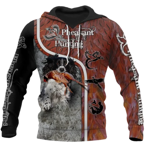 Pheasant Hunting Springer Spaniel 3D All Over Printed Shirts For Men And Women JJ180102