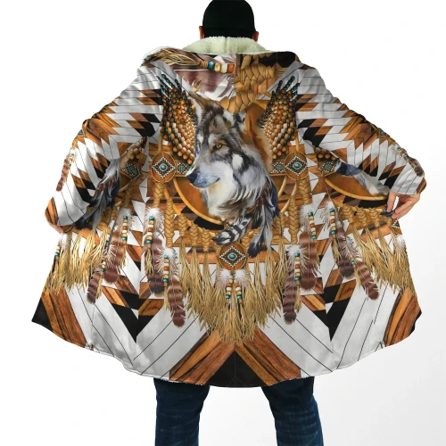 Native Wolf Hooded Coat MP05092006SS