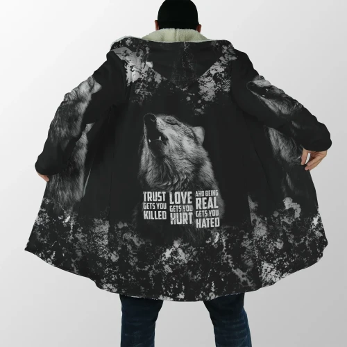 Darkness Lonely Wolf Hooded Coat MP08092001