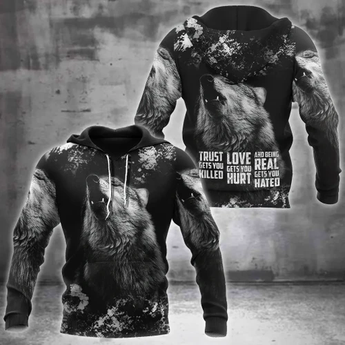 Darkness Wolf Love Gets you Hurt 3D All Over Printed Hoodie Shirt For Men and Women MP08092001