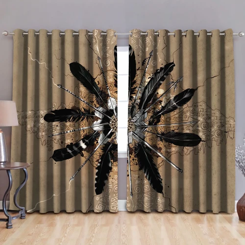 Native American Pattern Blackout Thermal Grommet Window Curtains Pi270503