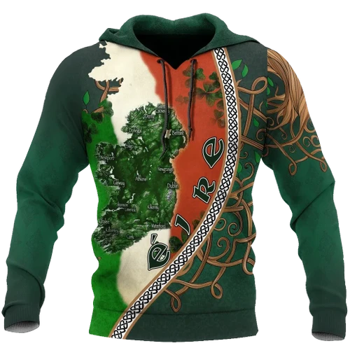 Irish Saint Patrick's Day Shamrock Celtic Cross Hoodie T-Shirt Sweatshirt Pi020308