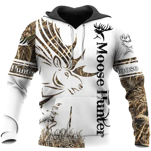 Camo Tattoo Moose Hunting Hoodie T-Shirt Sweatshirt NM
