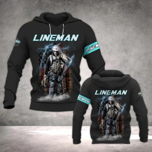 Electrician & Lineman Hoodie T Shirt Sweatshirt For Men and Women NM220302