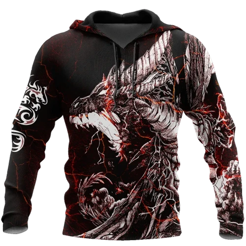 Red Black Tattoo  Dragon Hoodie T Shirt For Men and Women HAC190502-NM