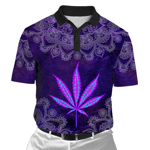 Happy Hippie With Mandala Purple 3D AOP Polo Shirt