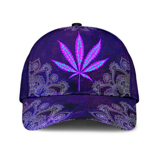 Happy Hippie With Mandala Purple 3D AOP Cap