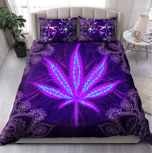 Happy Hippie With Mandala Purple 3D AOP Bedding Set