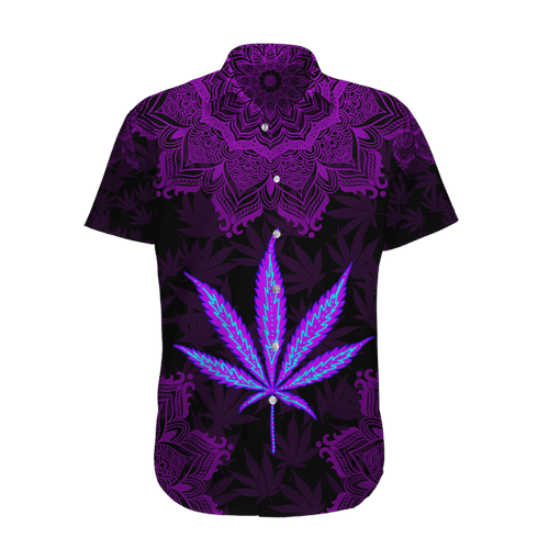 Happy Hippie With Mandala Dark Purple 3D AOP Hawaii Shirt