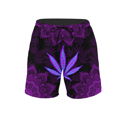 Happy Hippie With Mandala Dark Purple 3D AOP Short