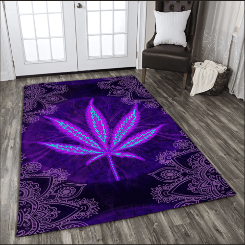 Happy Hippie With Mandala Purple 3D AOP Rug