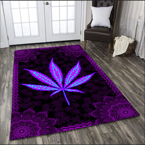 Happy Hippie With Mandala Dark Purple 3D AOP Rug