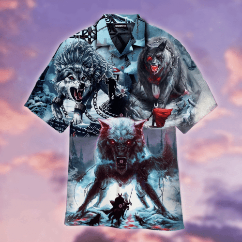 Viking Fenrir Wolf Hawaiian Shirt | For Men & Women | Adult | WT1259