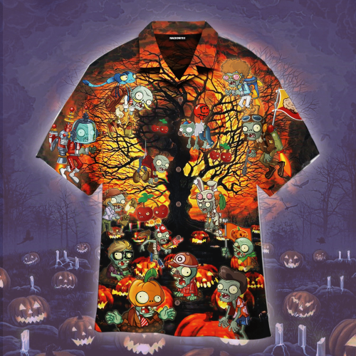 Halloween Night Zombie Hawaiian Shirt | For Men & Women | Adult | WT1154