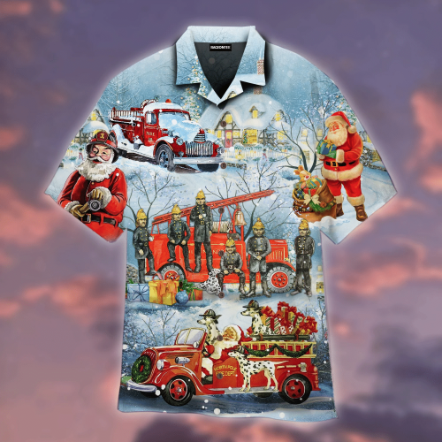 Santa Firefighter Christmas Hawaiian Shirt | For Men & Women | Adult | WT1246
