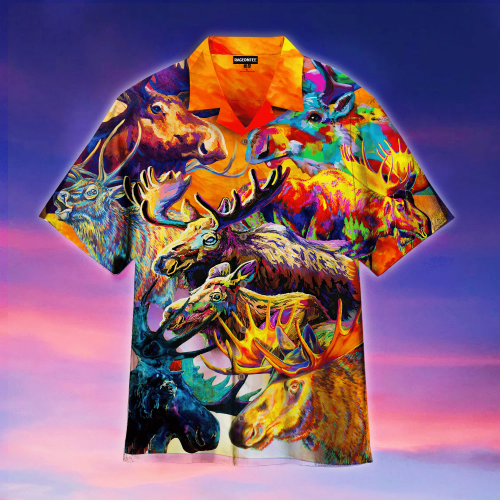 Colorful Moose Jungle Hawaiian Shirt | For Men & Women | Adult | HW4218