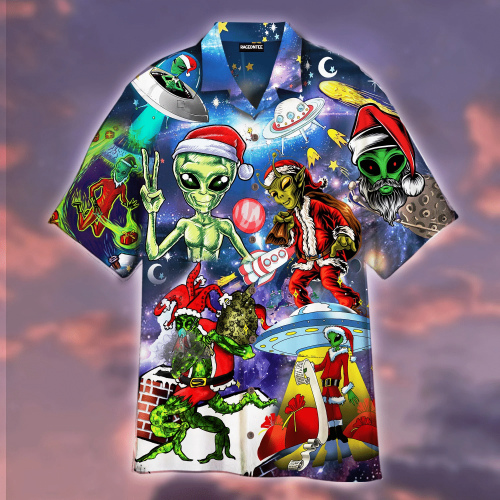 Alien Santas Christmas In The Galaxy Hawaiian Shirt | For Men & Women | Adult | HW4762