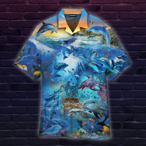 Dolphin In The Ocean Hawaiian Shirt | For Men & Women | Adult | WT1102