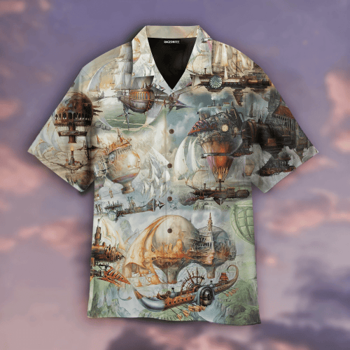 Steampunk Airship Hawaiian Shirt | For Men & Women | Adult | WT1035