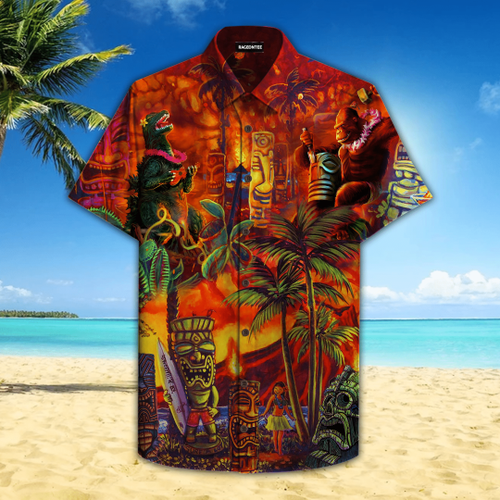 Godzilla And King Hawaiian Shirt | For Men & Women | Adult | HW4243