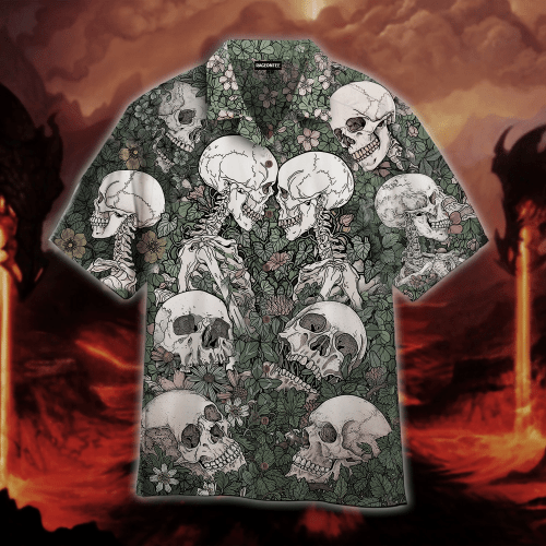 Flowers Flora Skeleton Skull Hawaiian Shirt | For Men & Women | Adult | WT1128