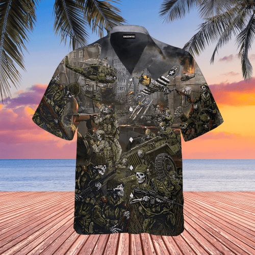 The Veteran Skull Brothers In Army Hawaiian Shirt | For Men & Women | Adult | WT1414
