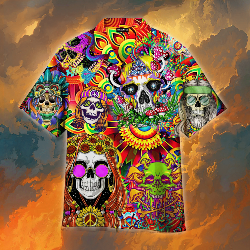 Skull Hippie Hawaiian Shirt | For Men & Women | Adult | HW4514