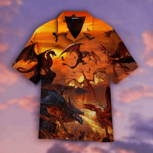 Fire Dragon Are Flying In The Sky Hawaiian Shirt | For Men & Women | Adult | HW4852