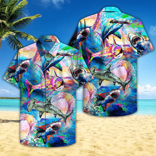 Colorful Sharks World Hawaiian Shirt | For Men & Women | Adult | HW4689