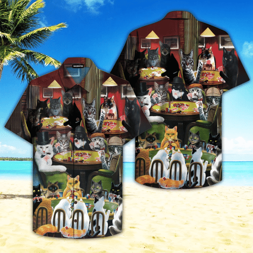 Cats Playing Poker Hawaiian Shirt | For Men & Women | Adult | HW4782