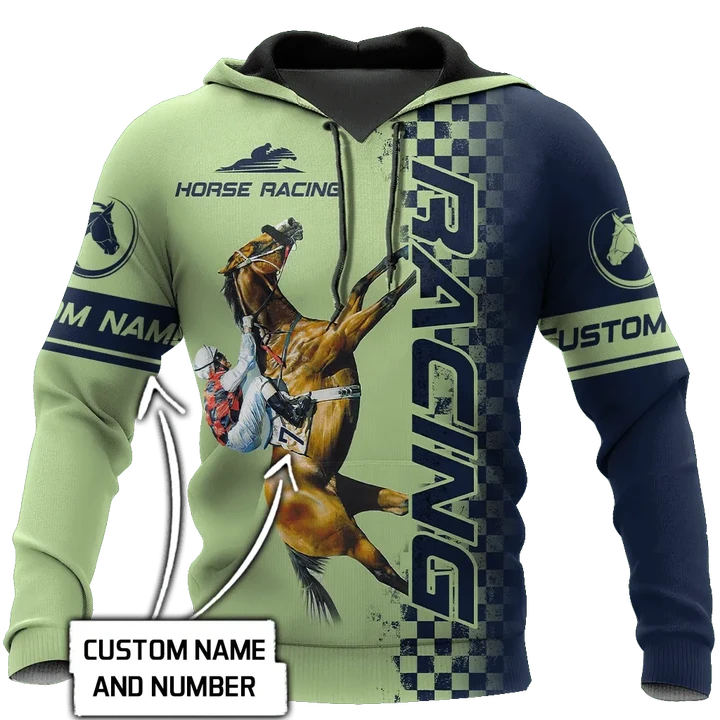 Personalized Name Horse Racing 3D All Over Printed Unisex Hoodie