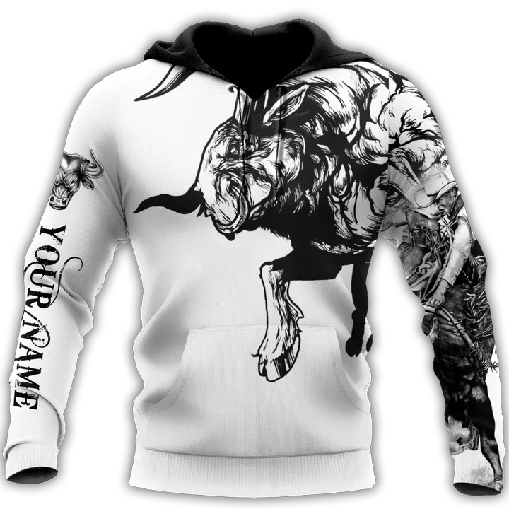 Personalized Name Bull Riding 3D All Over Printed Unisex Shirts Bull Tattoo