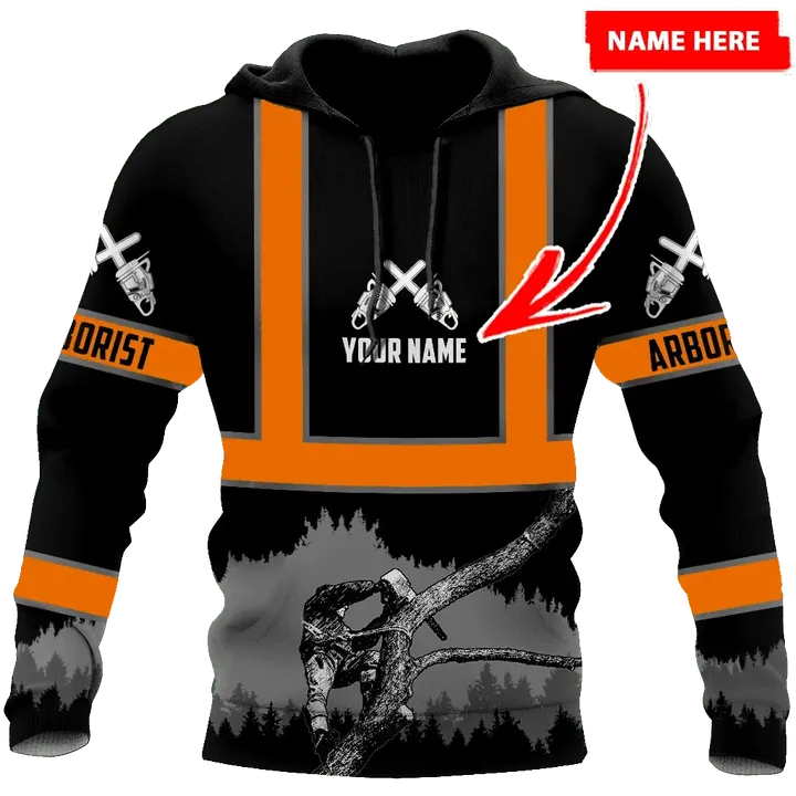 Arborist 3d unisex hoodie custom name