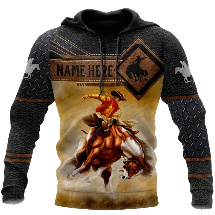 Personalized Name Rodeo 3D All Over Printed Unisex Shirts Bronc Riding Ver 2