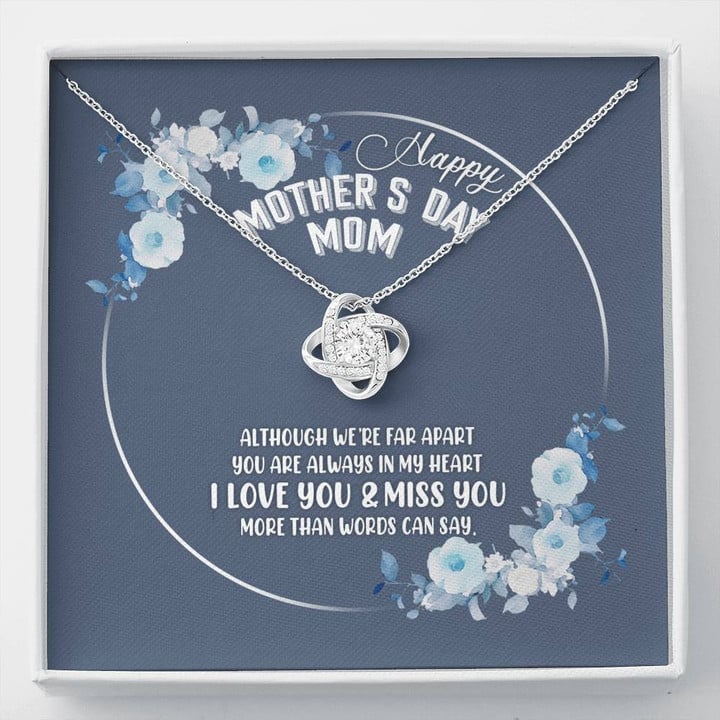 Mother's Day Gifts Love Knot Necklace I Love You And Miss You