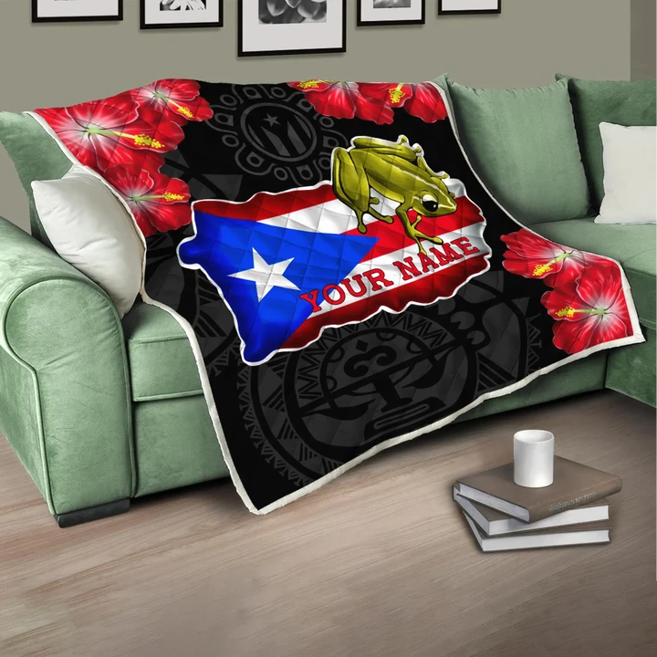 Customize Name Puerto Rico Quilt Blanket SN17042101