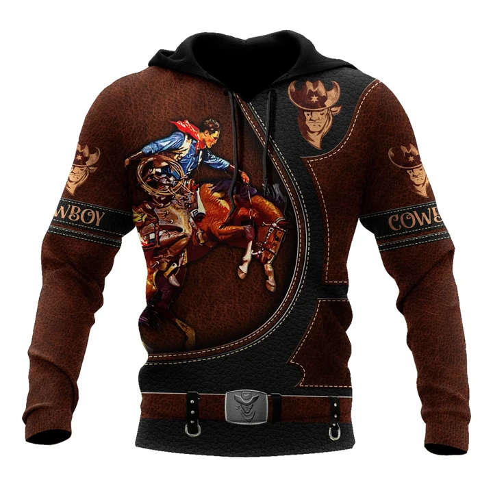 Cowboy No1 Horse Riding Rodeo 3D Over Printed Unisex Deluxe Hoodie ML