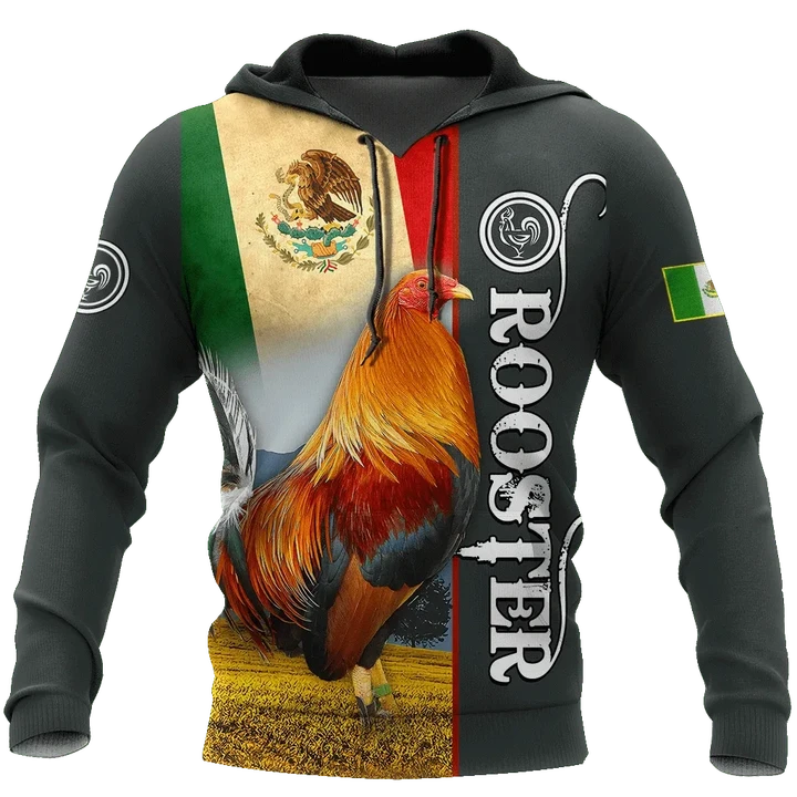 Rooster Mexico 3D All Over Printed Hoodie