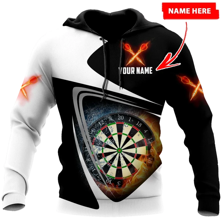 Darts Personalized Name Premium 3D All Over Unisex Hoodie ML