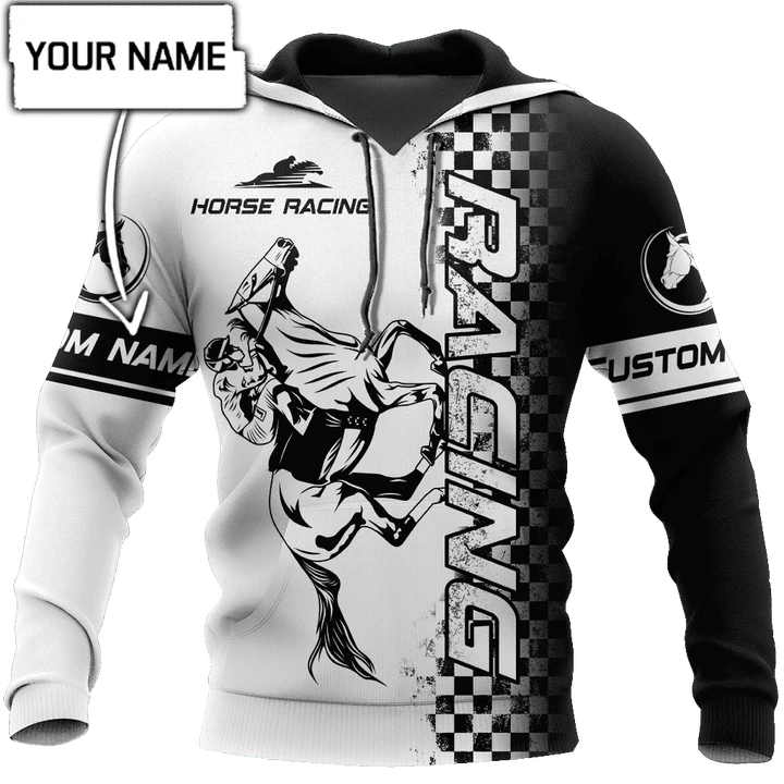 Personalized Name Horse Racing Black 3D All Over Printed Unisex Shirts DD24042102