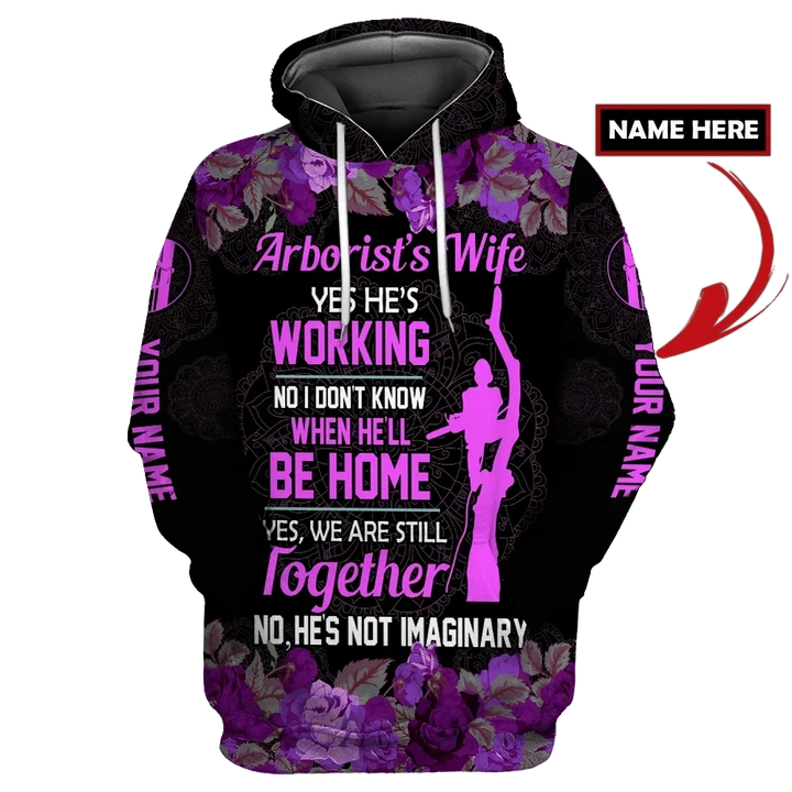 Arborist's wife 3d purple hoodie set custom name