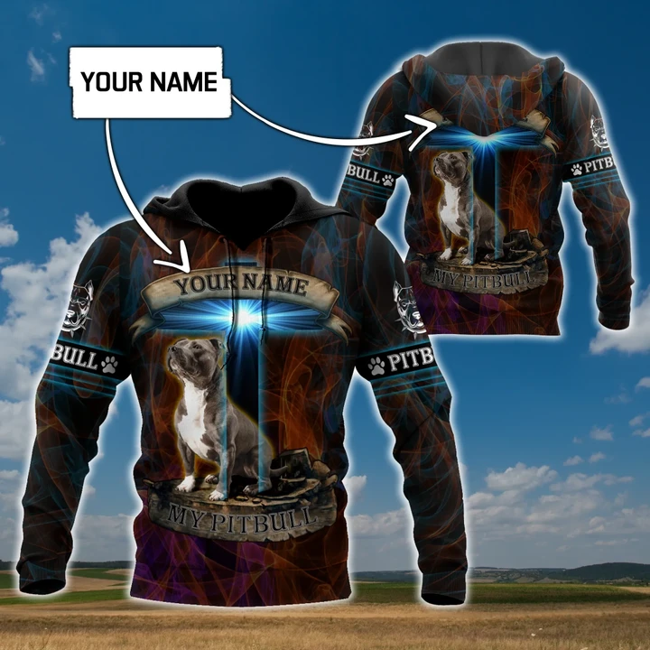 Personalized Pitbull 3d hoodie shirt for men and women