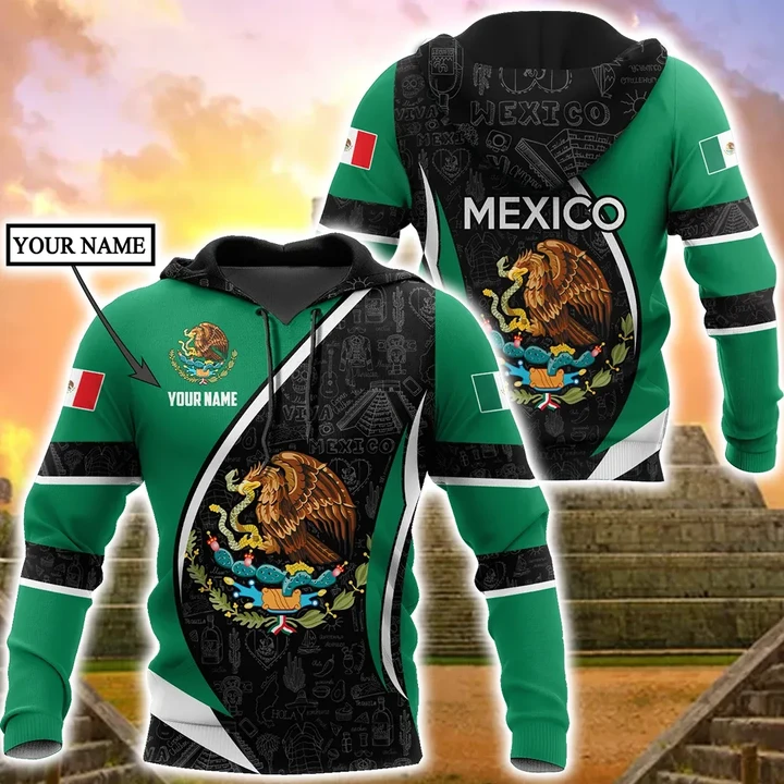 Persionalized Mexico 3D All Over Printed Unisex Hoodie