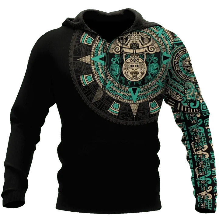 Aztec Mexico Blue 3D All Over Printed Unisex Hoodie