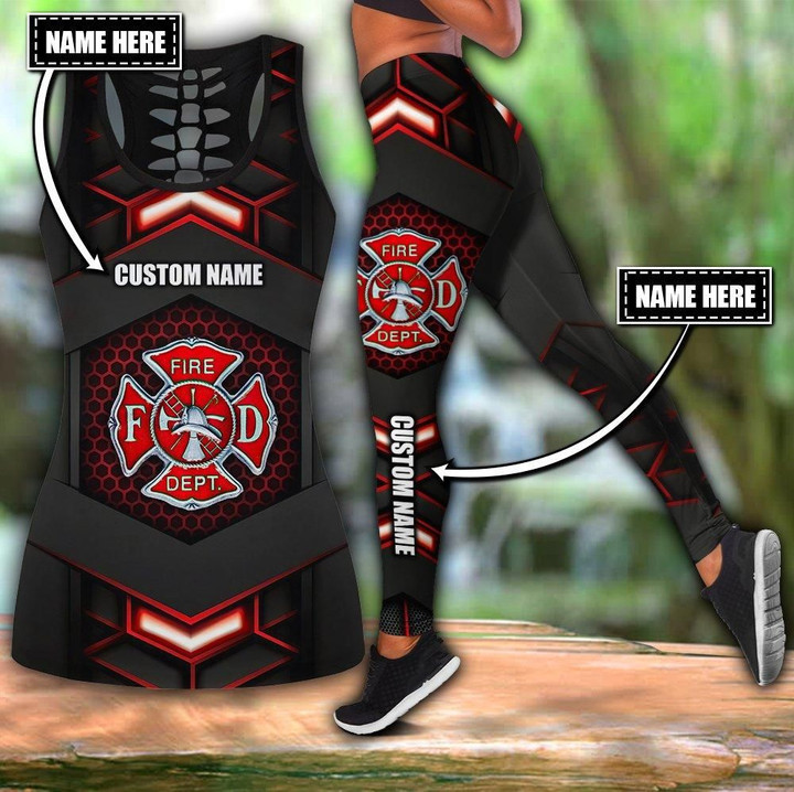 Customize Name Wonder Firefighter Women Combo Outfit Legging And Tanktop AM02042105