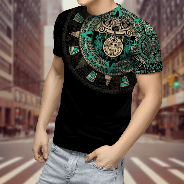 Aztec Mexico Blue 3D All Over Printed Unisex Shirt