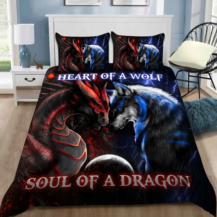 Heart of a wolf, soul of a dragon ver3 bedding set