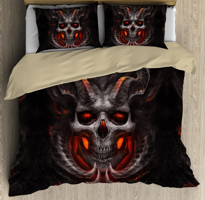 Satanic Skull Bedding Set DQB07212001-TQH-BEDDING SETS-TQH-Twin-Vibe Cosy™